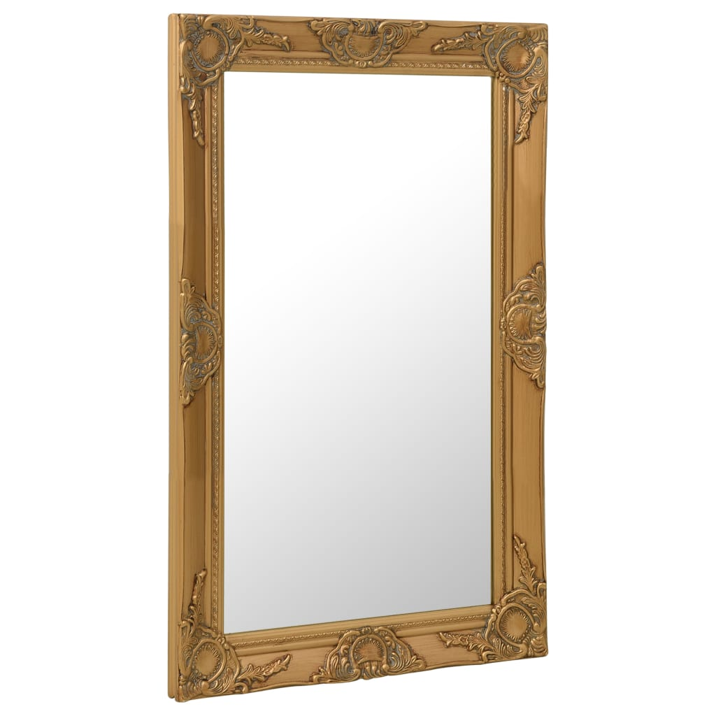 Boho Aesthetic Gold Framed Wall Accent Mirror | Biophilic Design Airbnb Decor Furniture 