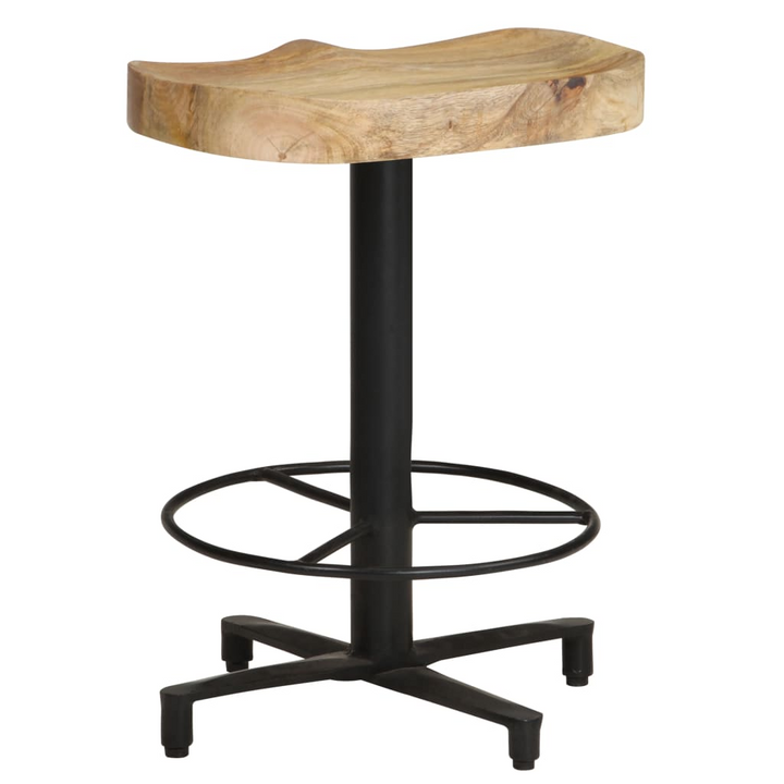 Boho Aesthetic Biophilic Bar Stools 2 pcs Solid Mango Wood | Biophilic Design Airbnb Decor Furniture 