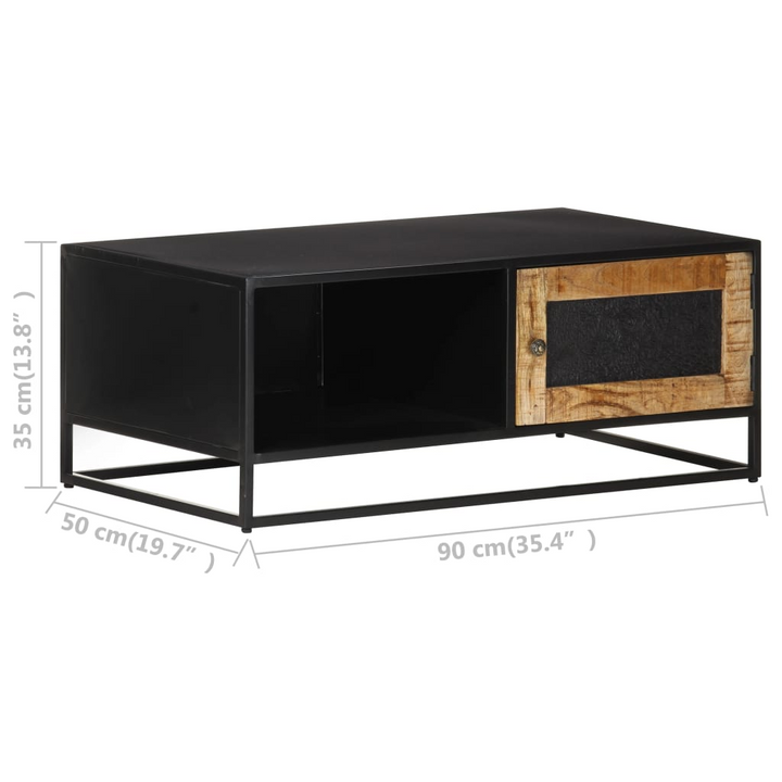 Boho Aesthetic Rough Mango Wood Coffee Table | Biophilic Design Airbnb Decor Furniture 