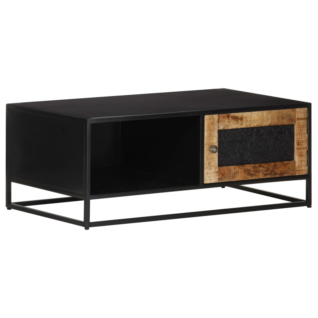 Boho Aesthetic Rough Mango Wood Coffee Table | Biophilic Design Airbnb Decor Furniture 