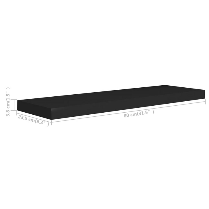 Boho Aesthetic vidaXL Floating Wall Shelf Black 31.5"x9.3"x1.5" MDF | Biophilic Design Airbnb Decor Furniture 