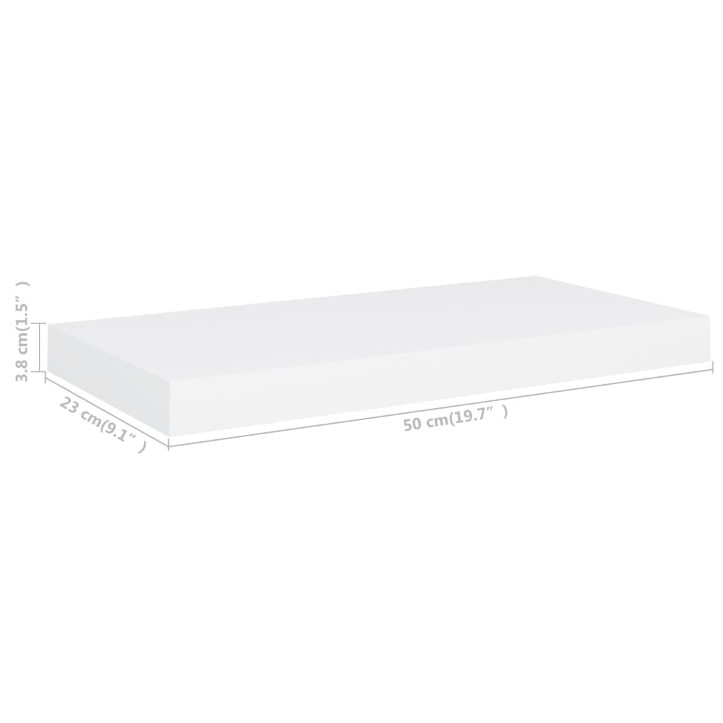 Boho Aesthetic vidaXL Floating Wall Shelf White 19.7"x9.1"x1.5" MDF | Biophilic Design Airbnb Decor Furniture 