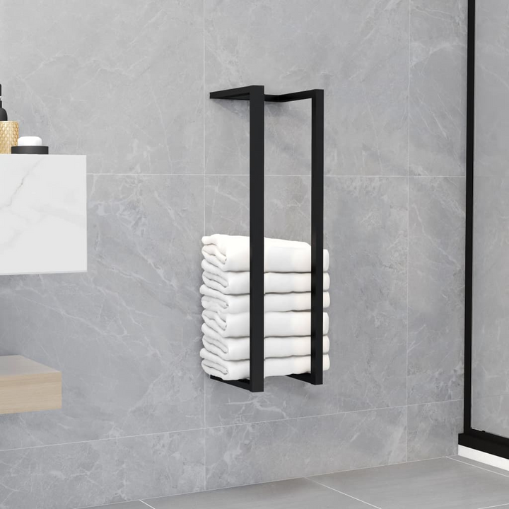 Boho Aesthetic vidaXL Towel Rack Black 5"x5"x23.6" Iron | Biophilic Design Airbnb Decor Furniture 