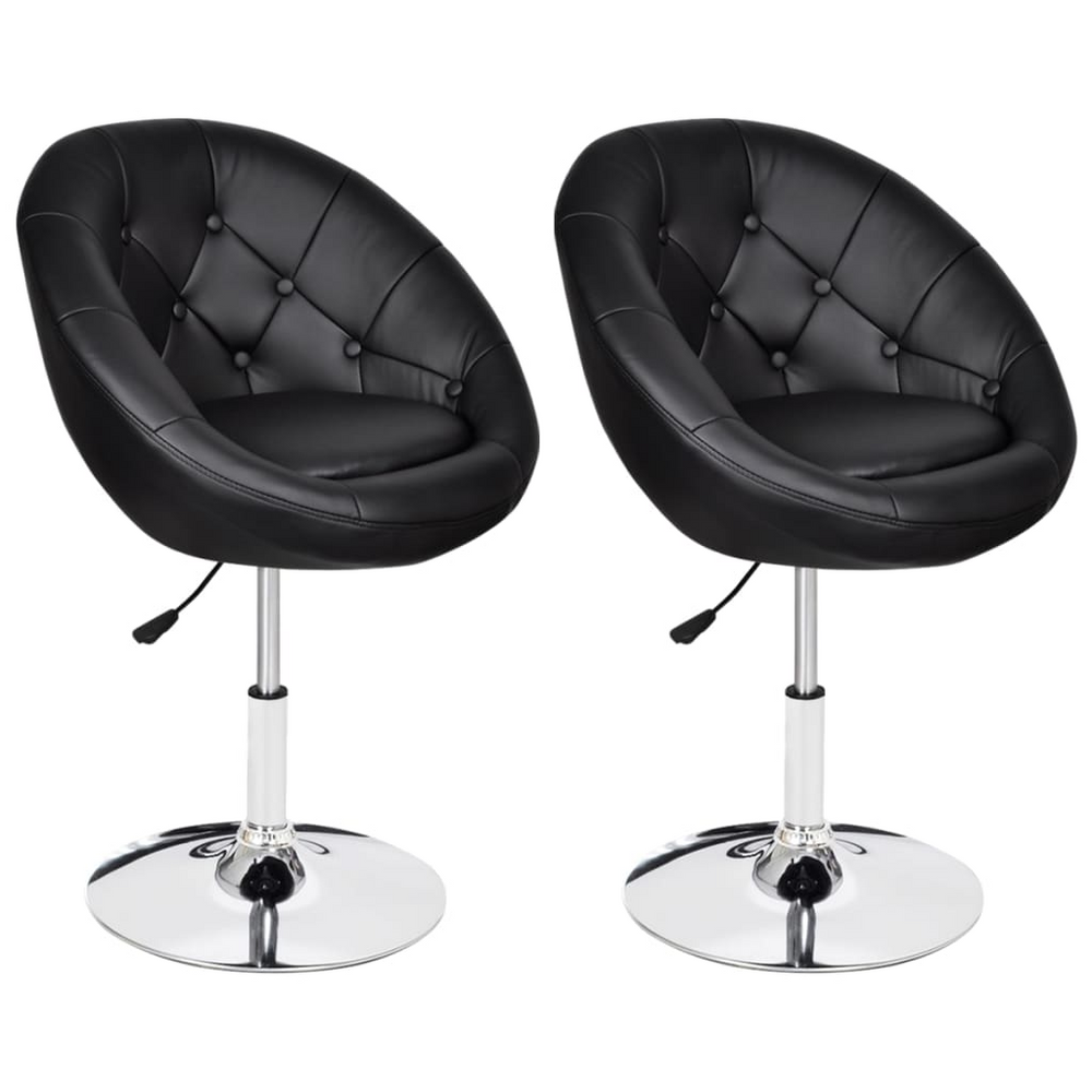 Boho Aesthetic vidaXL Bar Stools 2 pcs Black Faux Leather | Biophilic Design Airbnb Decor Furniture 