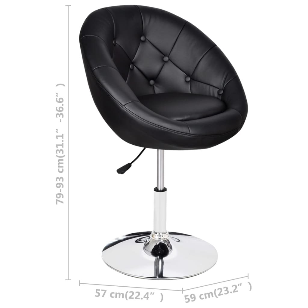Boho Aesthetic vidaXL Bar Stools 2 pcs Black Faux Leather | Biophilic Design Airbnb Decor Furniture 