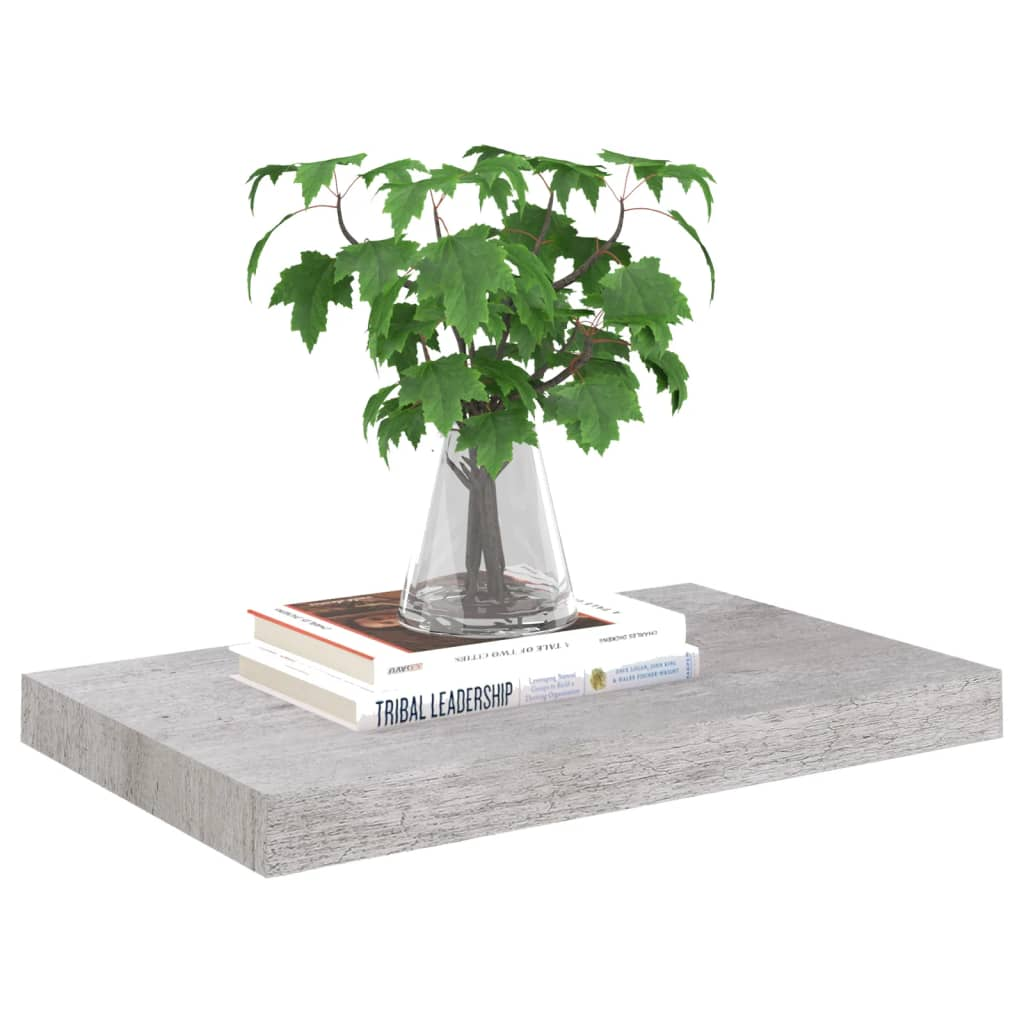 Boho Aesthetic vidaXL Floating Wall Shelf Concrete Gray 19.7"x9.1"x1.5" MDF | Biophilic Design Airbnb Decor Furniture 