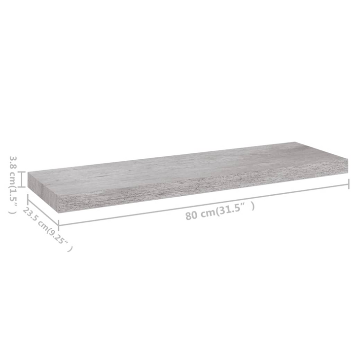 Boho Aesthetic vidaXL Floating Wall Shelves 2 pcs Concrete Gray 31.5"x9.3"x1.5" MDF | Biophilic Design Airbnb Decor Furniture 