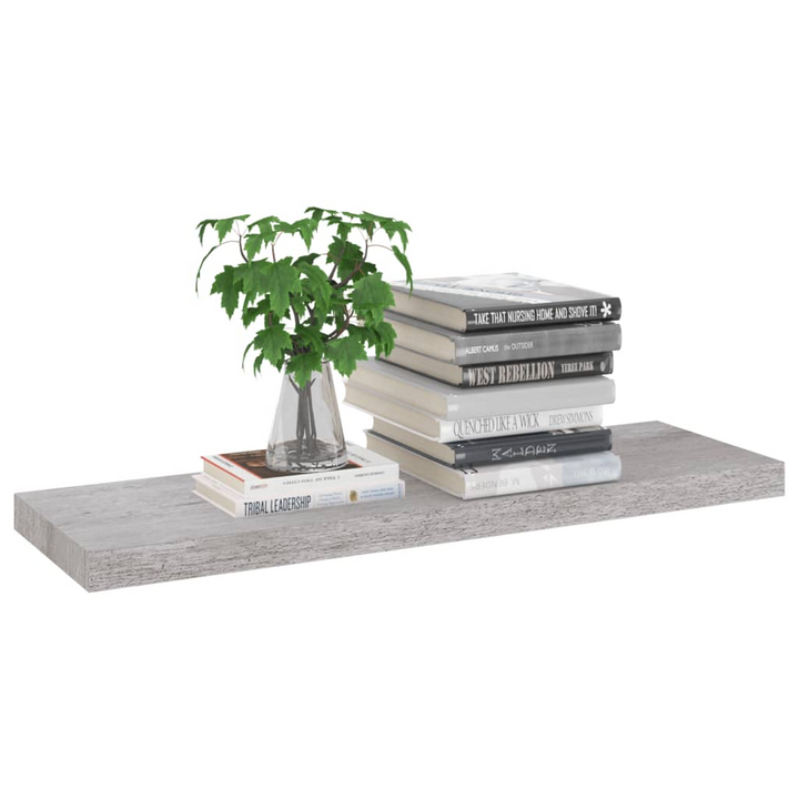 Boho Aesthetic vidaXL Floating Wall Shelf Concrete Gray 31.5"x9.3"x1.5" MDF | Biophilic Design Airbnb Decor Furniture 