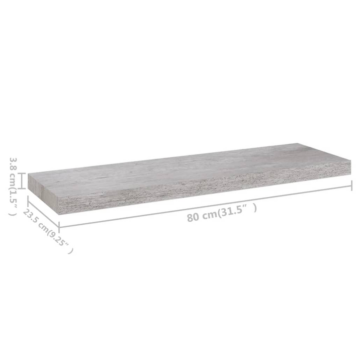 Boho Aesthetic vidaXL Floating Wall Shelf Concrete Gray 31.5"x9.3"x1.5" MDF | Biophilic Design Airbnb Decor Furniture 