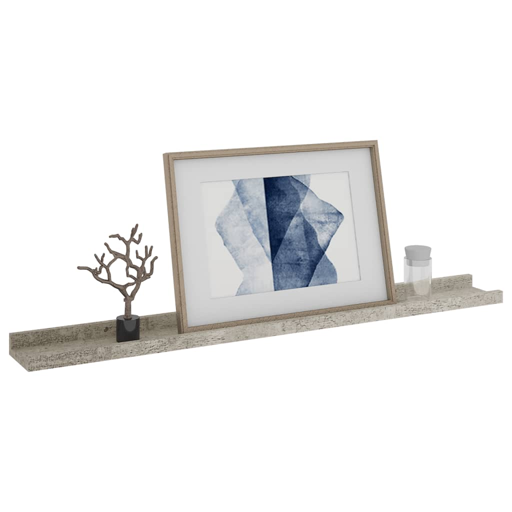Boho Aesthetic vidaXL Wall Shelves 2 pcs Concrete Gray 31.5"x3.5"x1.2" | Biophilic Design Airbnb Decor Furniture 