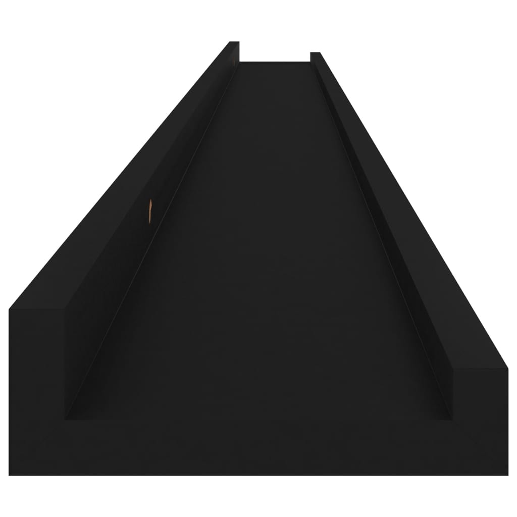 Boho Aesthetic vidaXL Wall Shelves 4 pcs Black 45.3"x3.5"x1.2" | Biophilic Design Airbnb Decor Furniture 