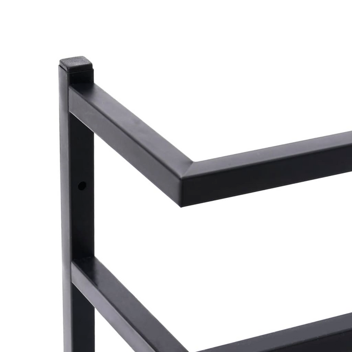 Boho Aesthetic vidaXL Towel Rack Black 9.4"x4.7"x18.9" Steel | Biophilic Design Airbnb Decor Furniture 