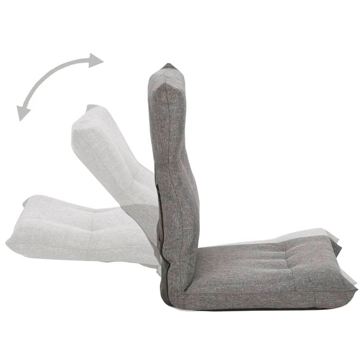 Boho Aesthetic Folding Lounge Floor Chair Light Gray Fabric | Biophilic Design Airbnb Decor Furniture 