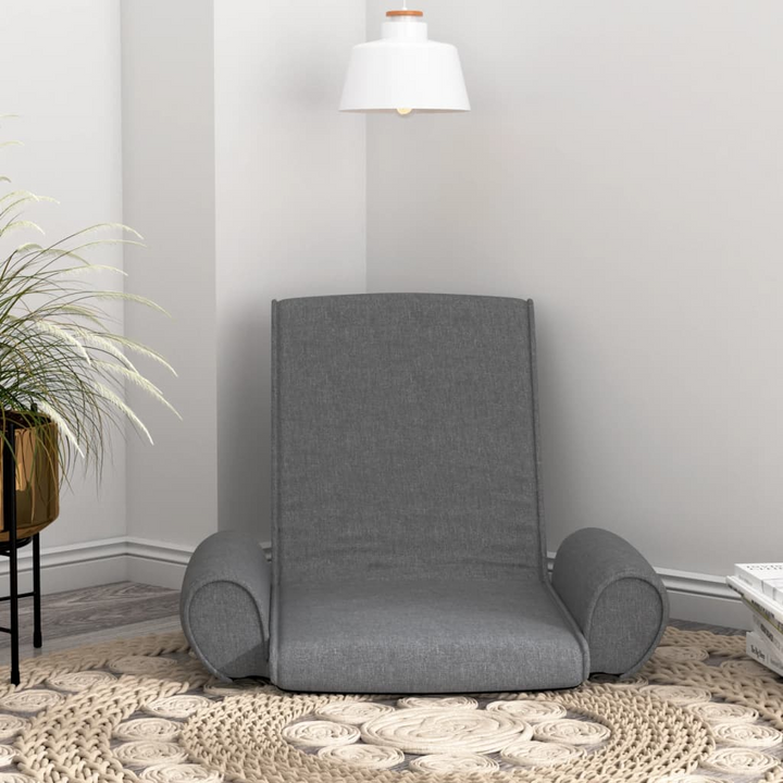 Boho Aesthetic Modern Lounge Folding Floor Chair Grey Fabric | Biophilic Design Airbnb Decor Furniture 