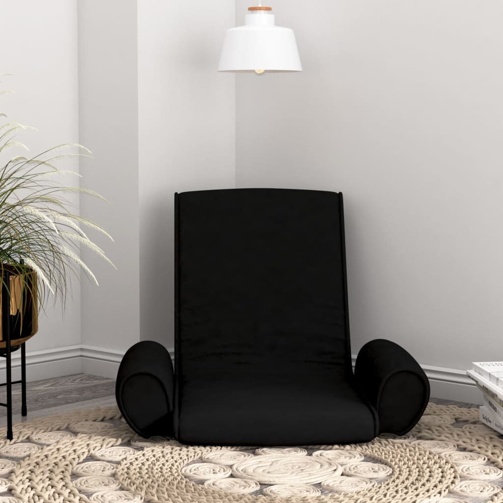 Boho Aesthetic vidaXL Folding Floor Chair Black Fabric | Biophilic Design Airbnb Decor Furniture 