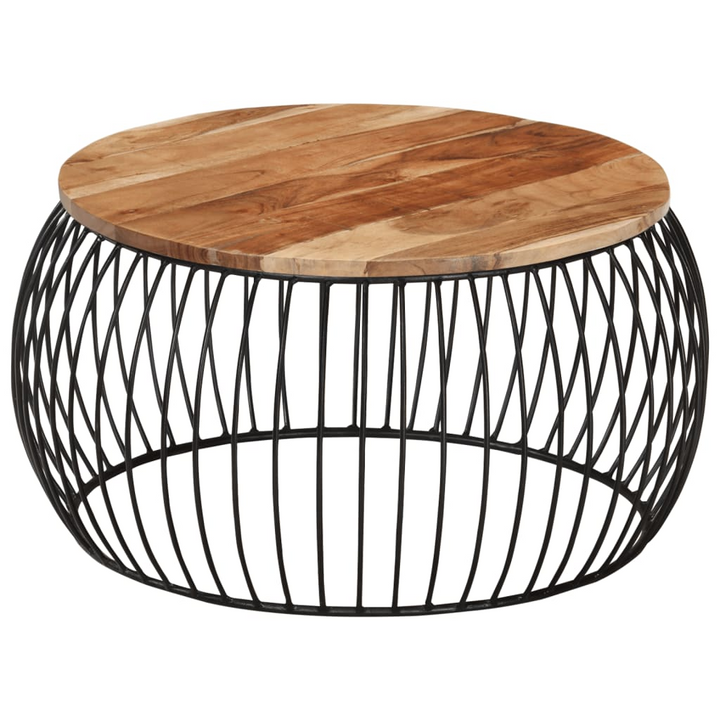 Boho Aesthetic Solid Acacia Wood Coffee Table | Biophilic Design Airbnb Decor Furniture 