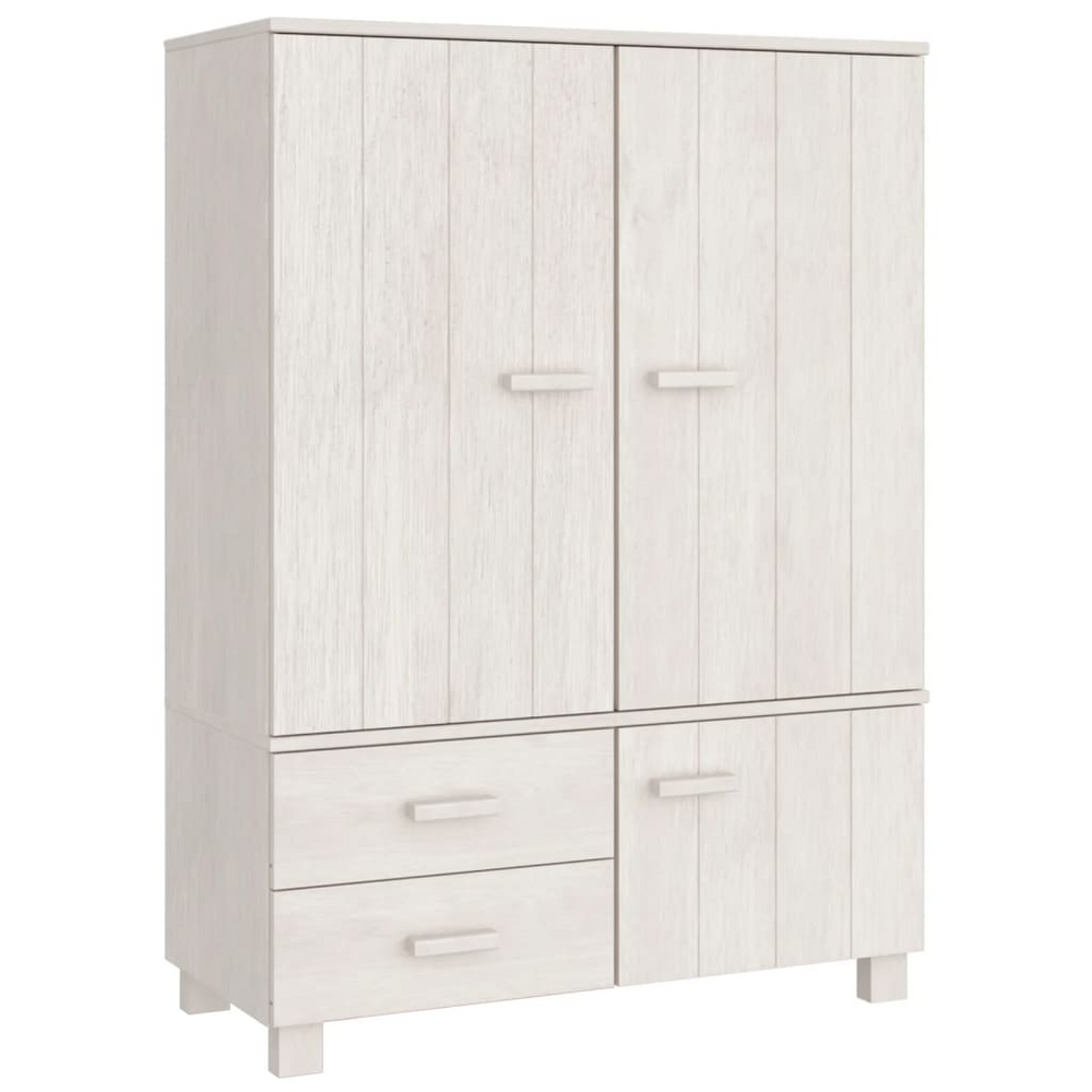 Boho Aesthetic Wardrobe HAMAR White 39"x17.7"x53.9" Solid Wood Pine | Biophilic Design Airbnb Decor Furniture 