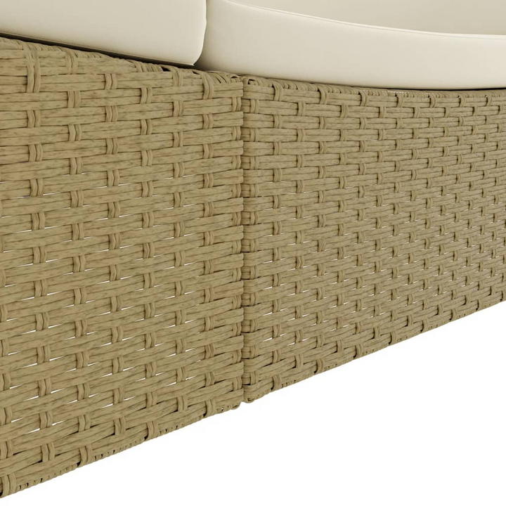 Boho Aesthetic vidaXL Patio Lounge Bed Poly Rattan Beige | Biophilic Design Airbnb Decor Furniture 