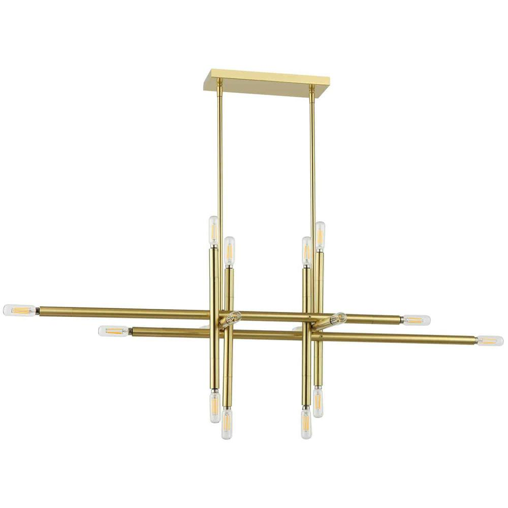 Boho Aesthetic Long Gold Glass Mid Century Modern Luxury Light Fixtures | Biophilic Design Airbnb Decor Furniture 