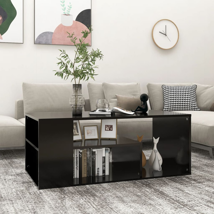 Boho Aesthetic vidaXL Coffee Table Black 39.4"x19.7"x15.7" Engineered Wood | Biophilic Design Airbnb Decor Furniture 
