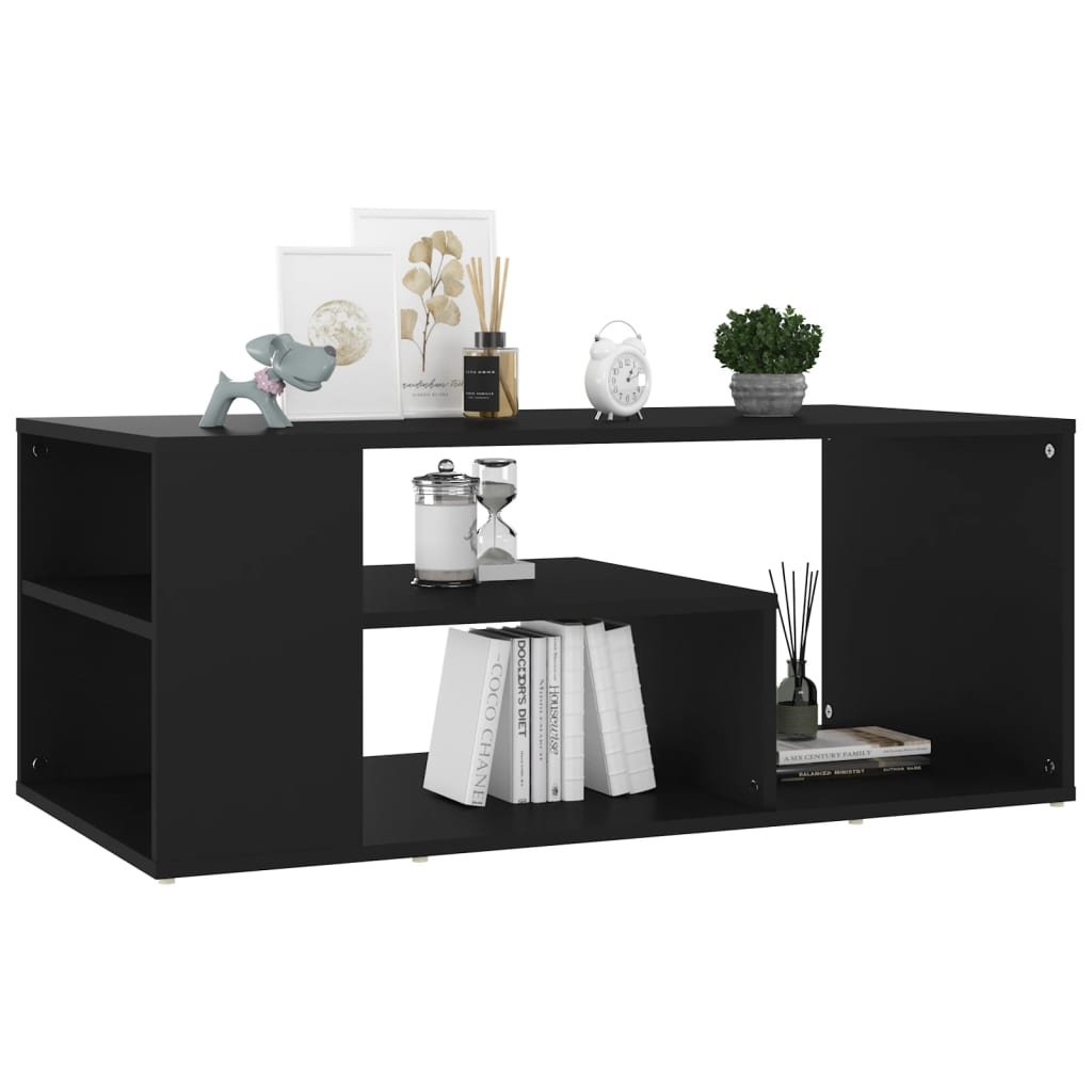 Boho Aesthetic vidaXL Coffee Table Black 39.4"x19.7"x15.7" Engineered Wood | Biophilic Design Airbnb Decor Furniture 
