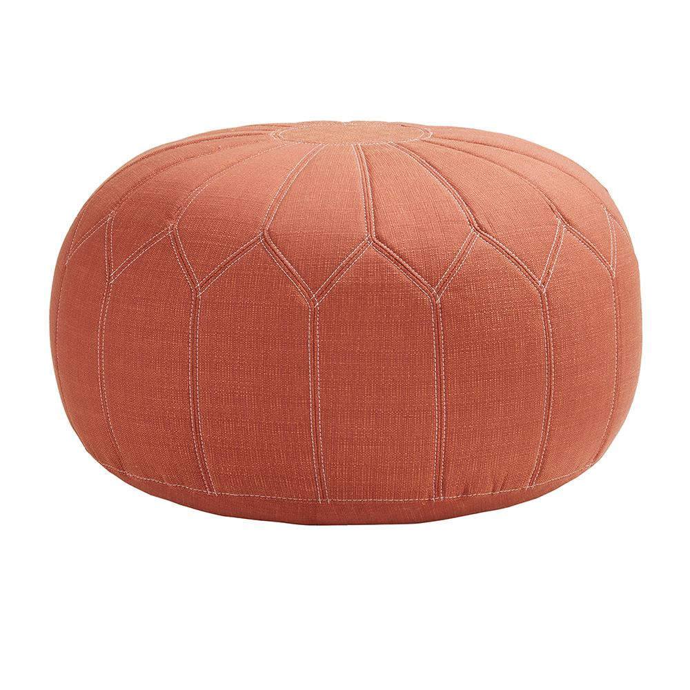 Boho Aesthetic Verona Round Luxury Pouf Ottoman | Biophilic Design Airbnb Decor Furniture 