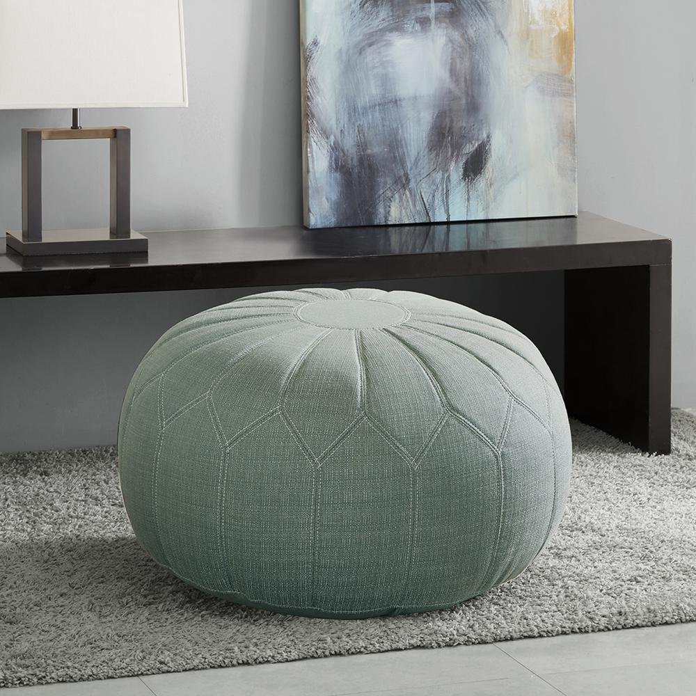 Boho Aesthetic Verona Round Luxury Pouf Ottoman | Biophilic Design Airbnb Decor Furniture 