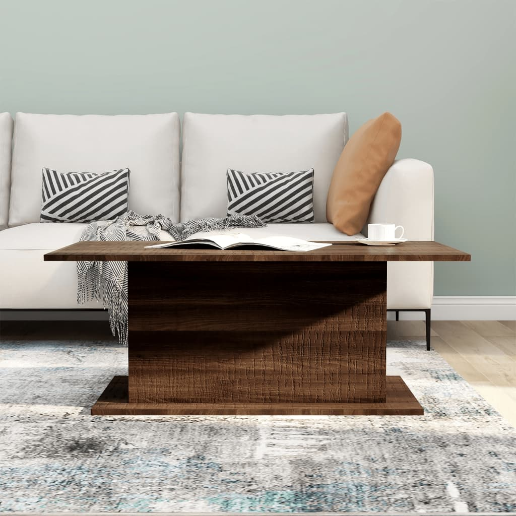 Boho Aesthetic The Harvest | Farmhouse Oak Wood Brown Coffee Table | Biophilic Design Airbnb Decor Furniture 