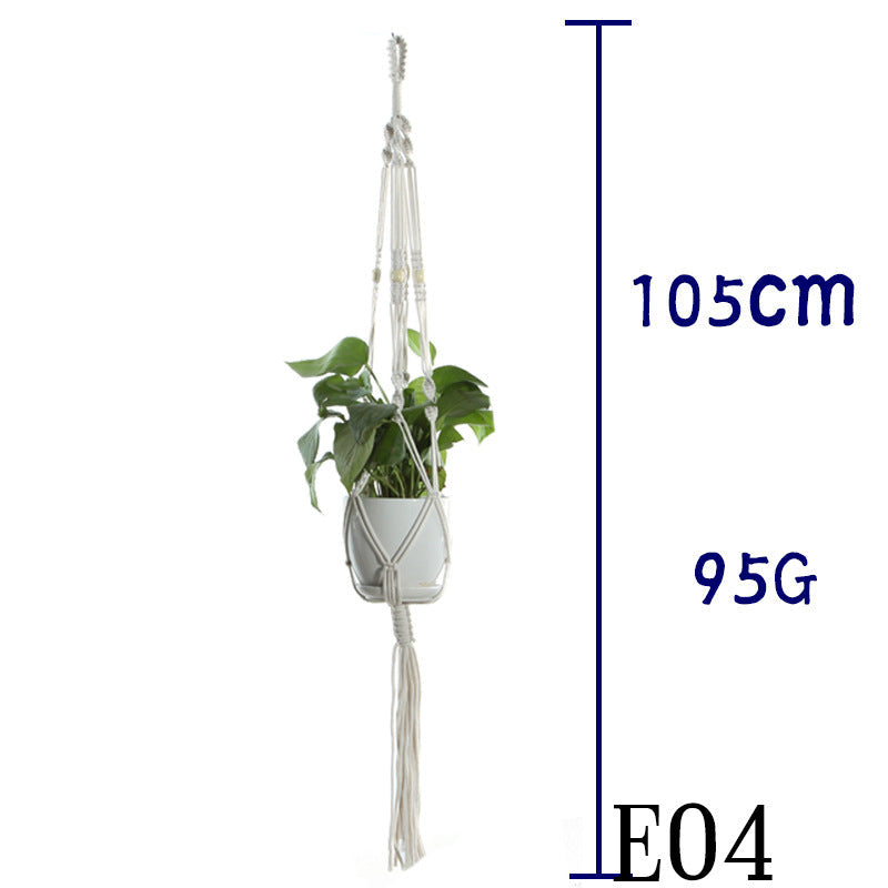 Boho Aesthetic Biophilic Flower & Plant Pot Cotton Rope Indoor Plant Hanger Hanging Basket | Biophilic Design Airbnb Decor Furniture 