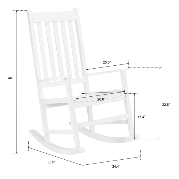 Buy farmhouse furniture Savannah White Wood Rocking Chair | Classic Farmhouse Porch &amp; Patio Rocker - Modern Cottage Farmhouse Furniture