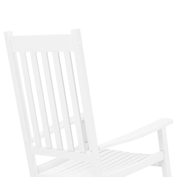 Buy farmhouse furniture Savannah White Wood Rocking Chair | Classic Farmhouse Porch &amp; Patio Rocker - Modern Cottage Farmhouse Furniture