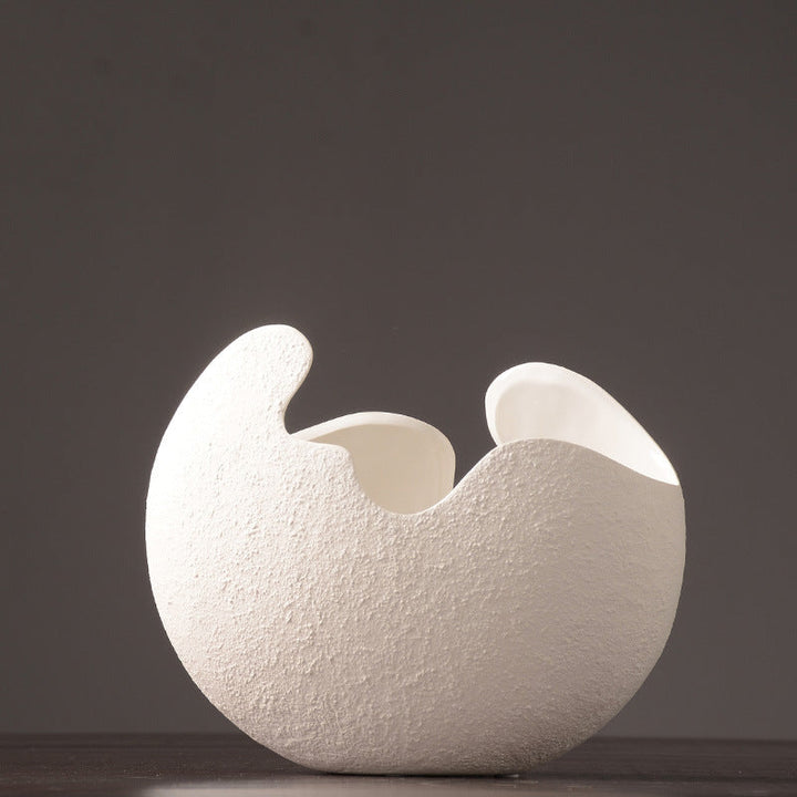 Boho Aesthetic Simple white ceramic vase decoration | Biophilic Design Airbnb Decor Furniture 
