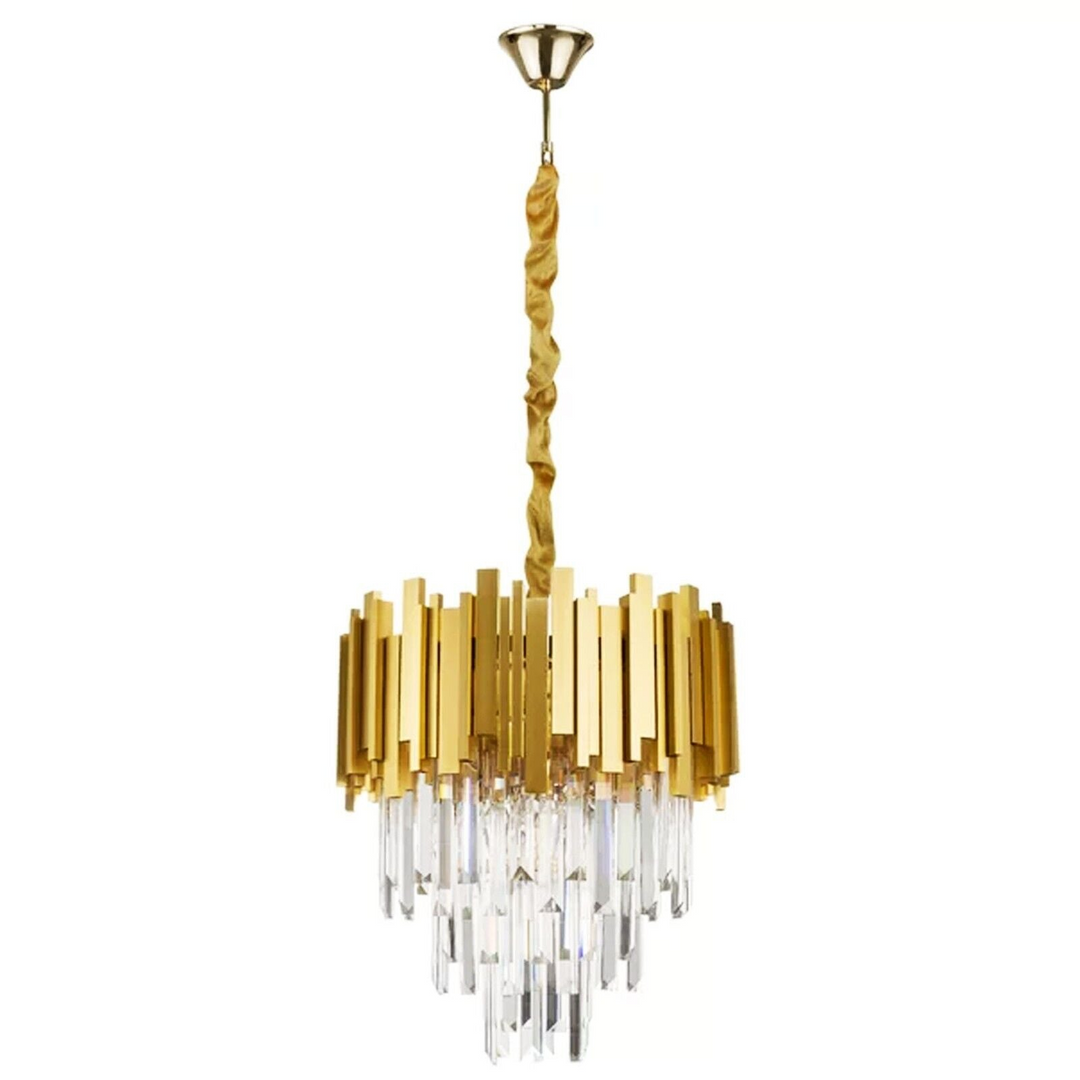 Boho Aesthetic Modern Large Crystal Ceiling Light Gold Pendant Chandelier Lamp for Living Room | Biophilic Design Airbnb Decor Furniture 