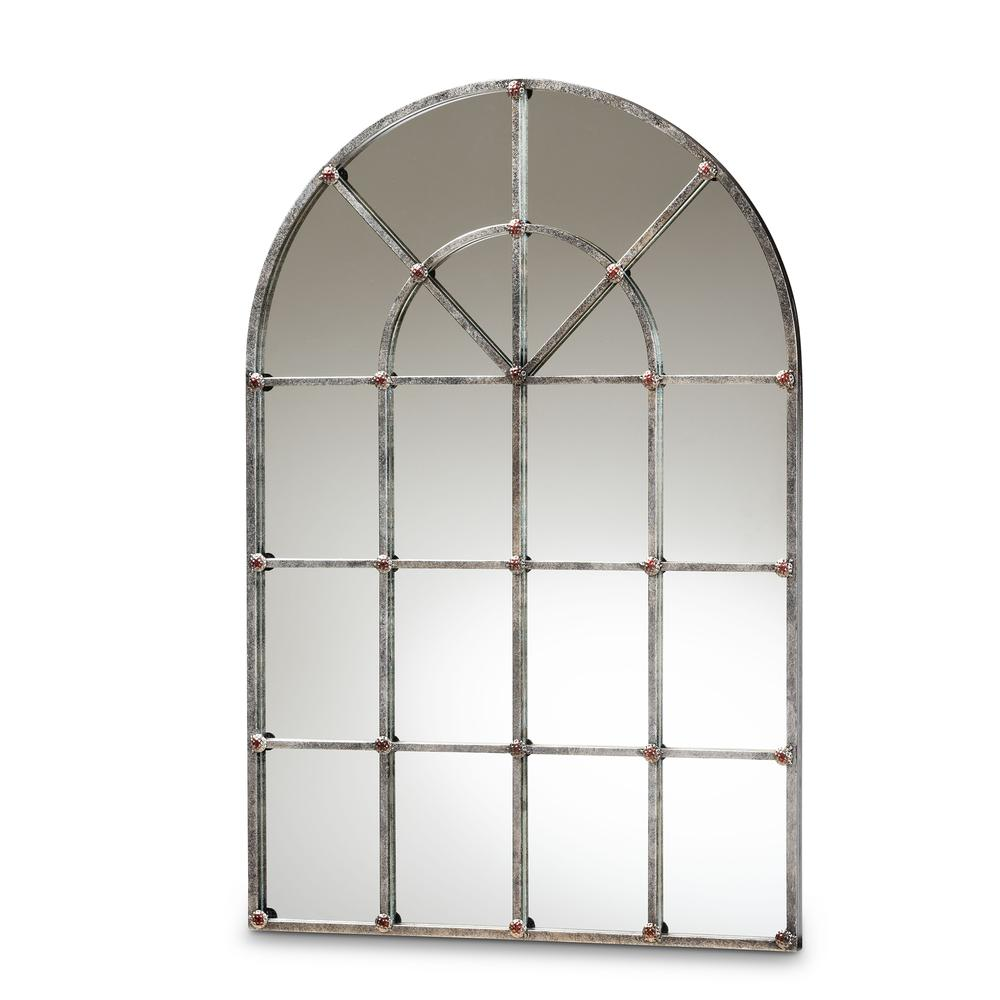 Boho Aesthetic Vintage Farmhouse Antique Silver Wall Arched Mirror Finished | Biophilic Design Airbnb Decor Furniture 