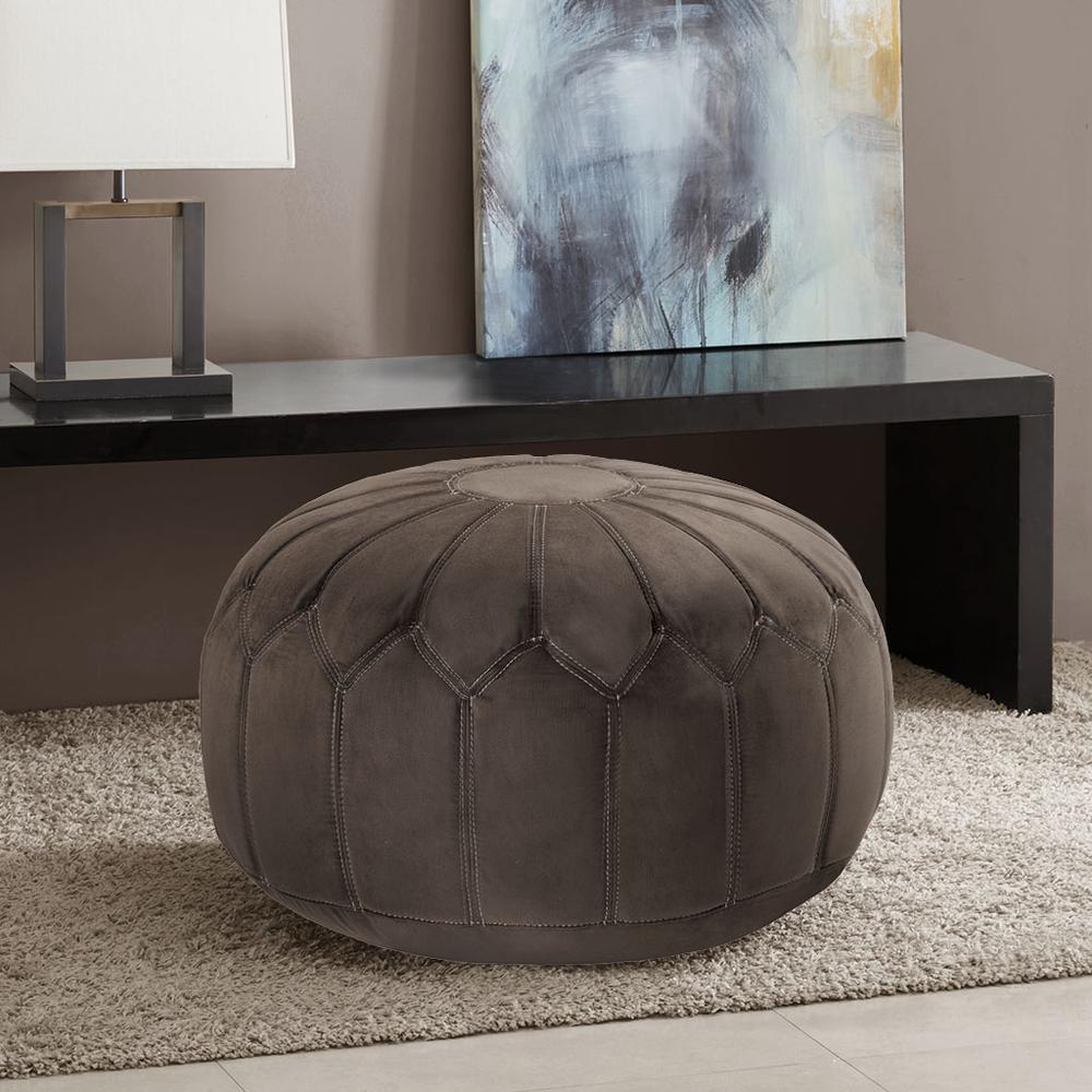 Boho Aesthetic Round Pouf Ottoman | Biophilic Design Airbnb Decor Furniture 