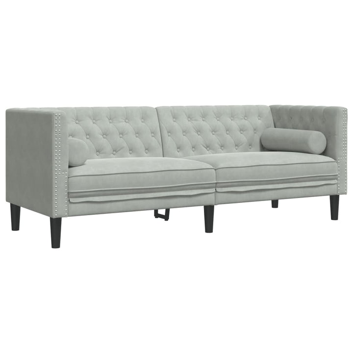 Buy farmhouse furniture The Harper | Velvet 3-Seater Farmhouse Chesterfield Sofa with Neck Rolls - Modern Cottage Farmhouse Furniture
