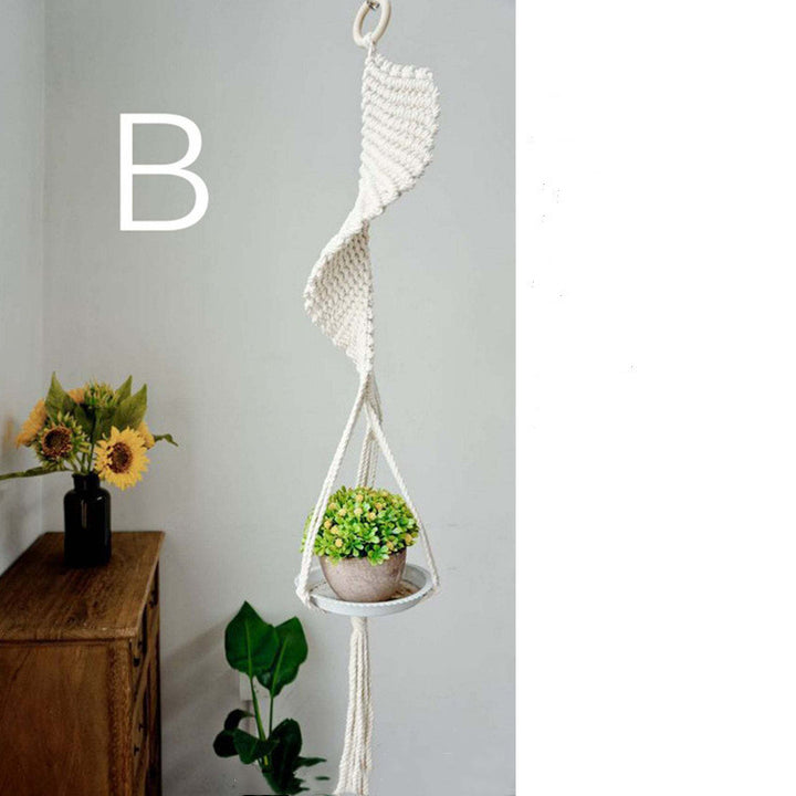 Boho Aesthetic Boho Plant Hanging Spider Plant Net Bag Decoration | Biophilic Design Airbnb Decor Furniture 