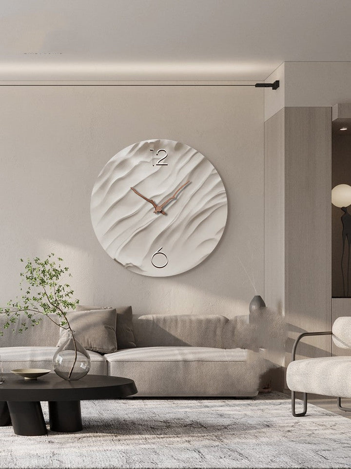 Boho Aesthetic The Heureux Minimalist Luxury Crystal Porcelain Wall Clock | Biophilic Design Airbnb Decor Furniture 