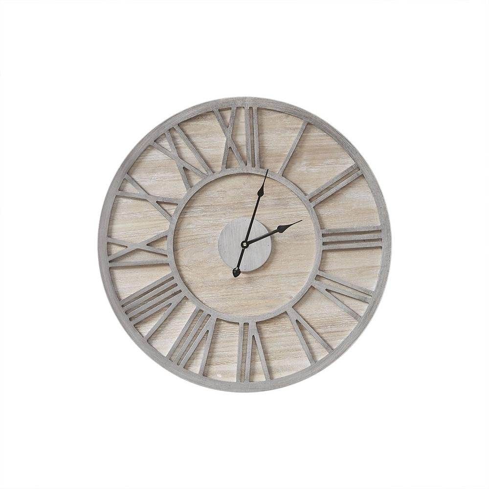Boho Aesthetic Large Contemporary Round Wall Clock with Roman numerals | Biophilic Design Airbnb Decor Furniture 