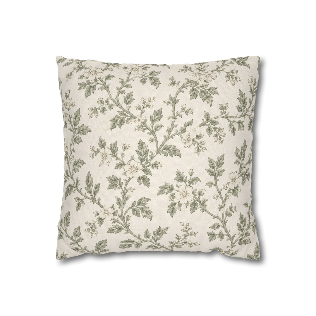 Cream &amp; Sage Floral Pillowcase By. Artisan Blooms