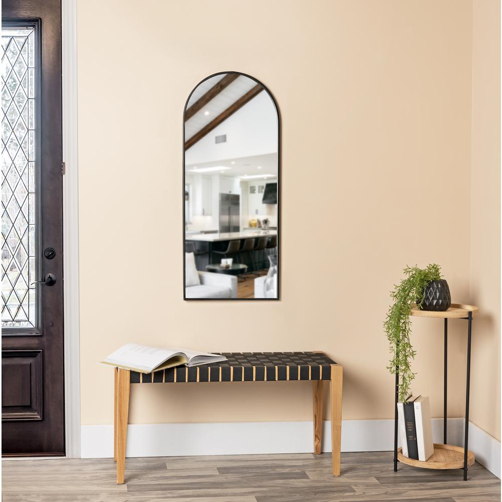 Boho Aesthetic Black Full Length Leaning Mirror | Biophilic Design Airbnb Decor Furniture 