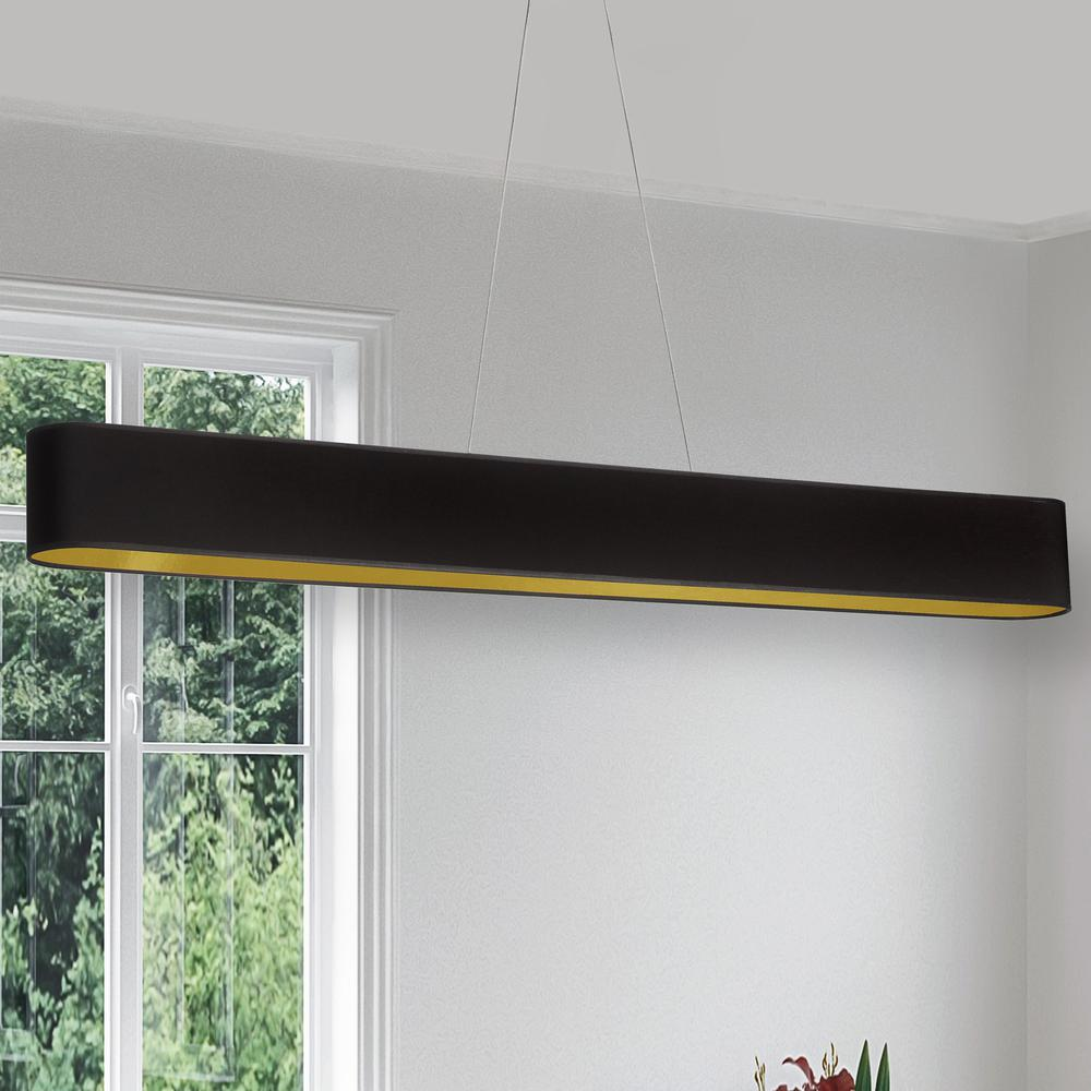 Boho Aesthetic 30W Modern Black and Gold Bar Pendant Chandelier | Biophilic Design Airbnb Decor Furniture 