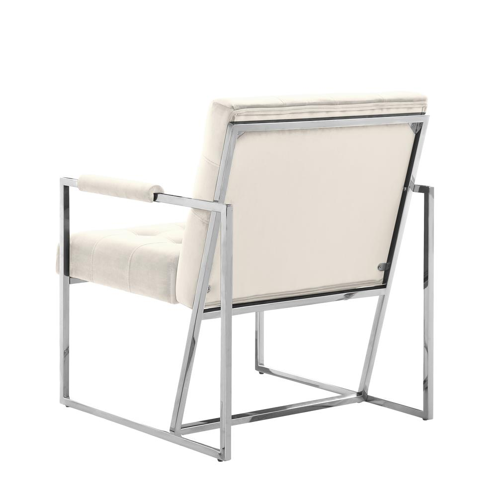 Boho Aesthetic Luxor Beige Velvet Modern Accent Chair in Silver | Biophilic Design Airbnb Decor Furniture 