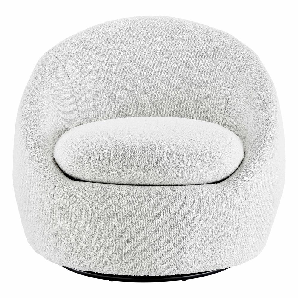 Boho Aesthetic White Modern Mid Century Fabric Swivel Accent Chair | Biophilic Design Airbnb Decor Furniture 