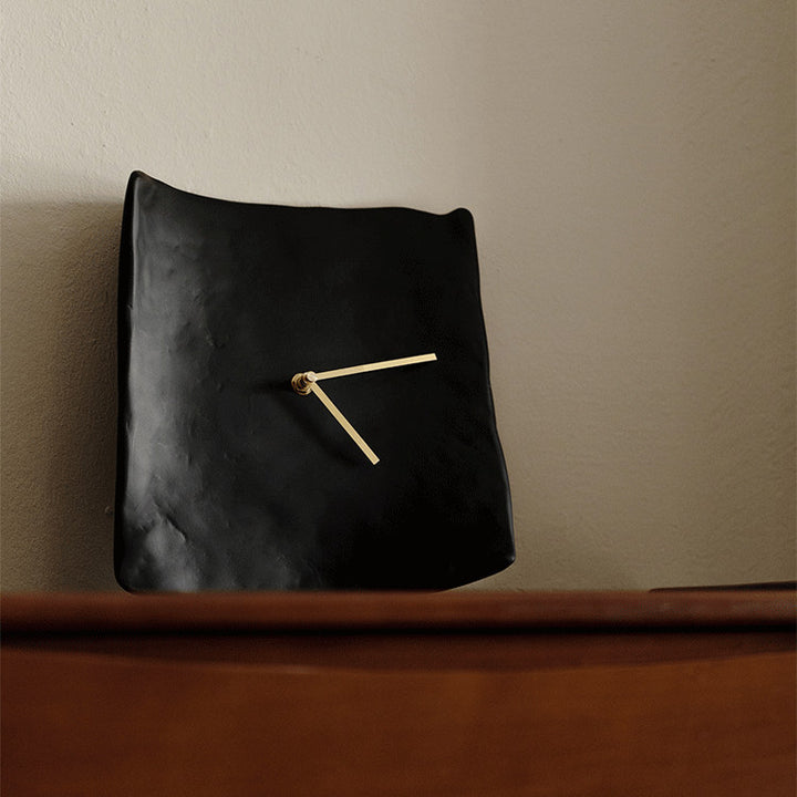 Buy farmhouse furniture Santorini Black Stone Mediterranean Luxury Minimalist Wall Clock - Modern Cottage Farmhouse Furniture