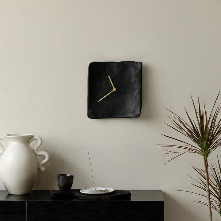 Buy farmhouse furniture Santorini Black Stone Mediterranean Luxury Minimalist Wall Clock - Modern Cottage Farmhouse Furniture