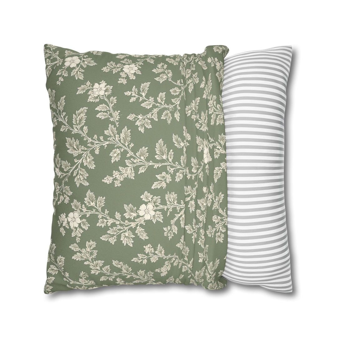 Buy farmhouse furniture Clover Hill - Cream &amp; Sage Floral Pillowcase By. Artisan Blooms - Modern Cottage Farmhouse Furniture
