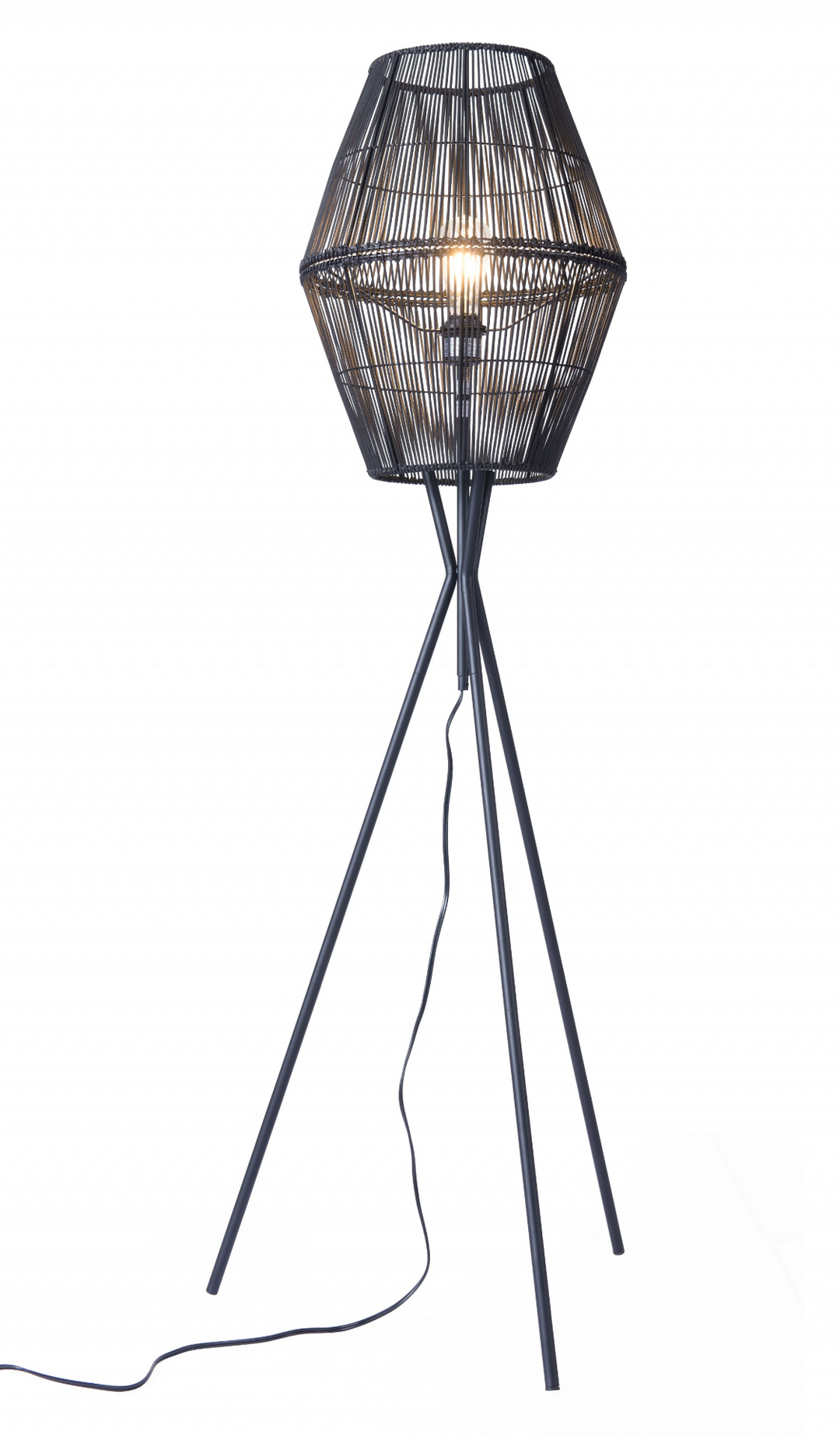 Boho Aesthetic Nest | Modern Tripod Floor Lamp Black | Biophilic Design Airbnb Decor Furniture 