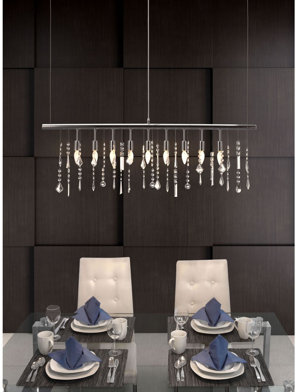 Boho Aesthetic "Modern Glam Icicle Chandelier" | Biophilic Design Airbnb Decor Furniture 