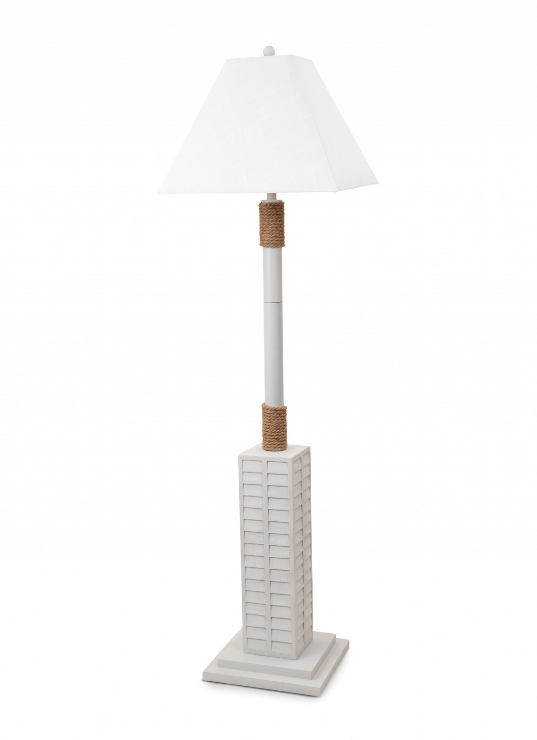 Boho Aesthetic Classic Bright White and Nautical Rope Floor Lamp | Biophilic Design Airbnb Decor Furniture 